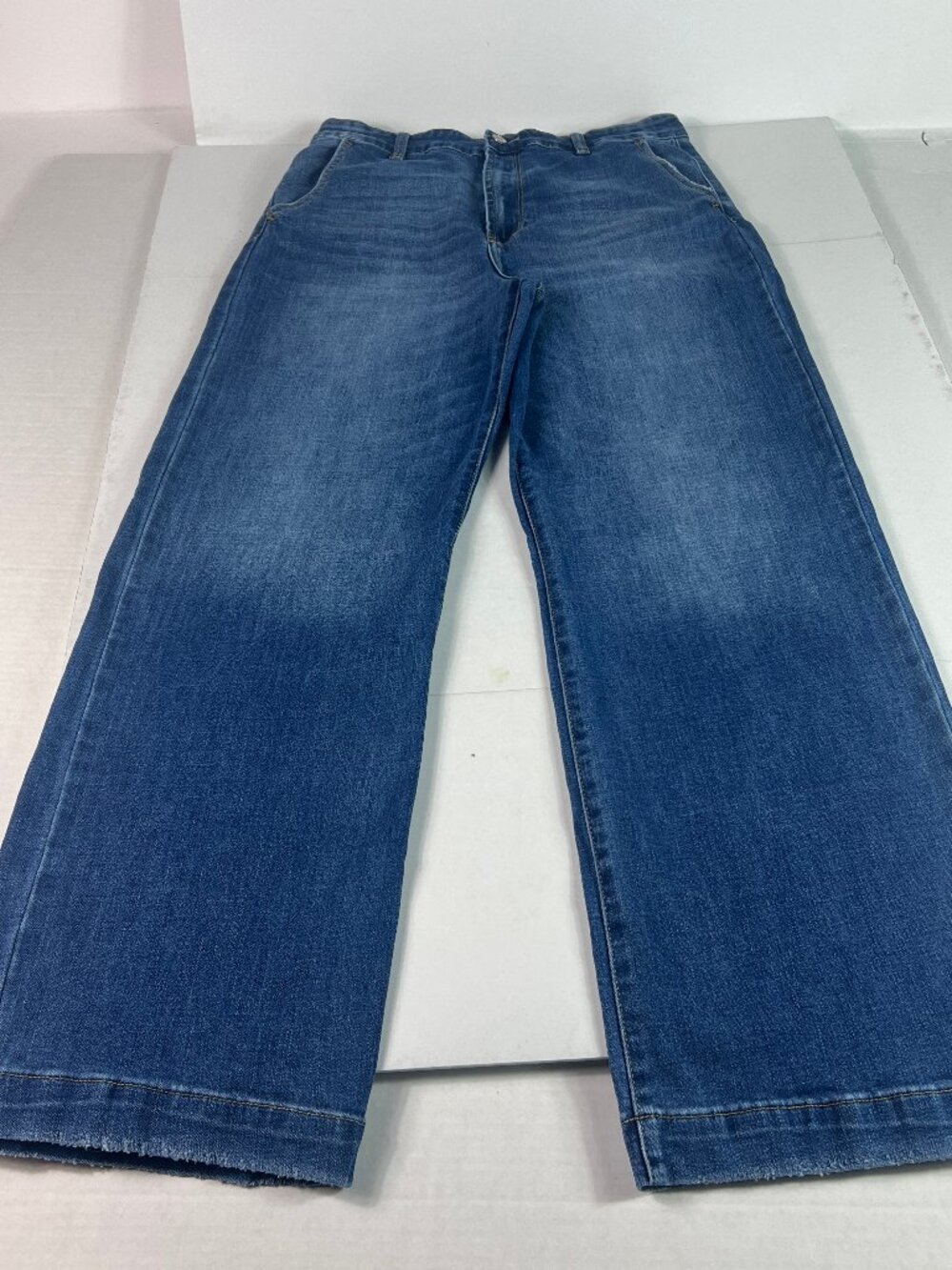 KanCan Jeans Junior's 31x31* Celine High Rise Wide Leg Blue Stretch Denim Tag 13